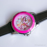 Vintage Silber-Ton Disney Uhr für sie | Pink Prinzessin Armbanduhr