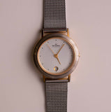 Tono plateado vintage Skagen reloj | Skagen Cuarzo de fecha de Dinamarca reloj