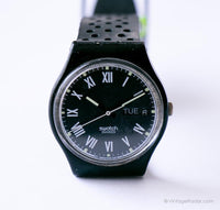 1991 Nero GB722 Swatch montre | Swiss Made Day Date Swatch montre