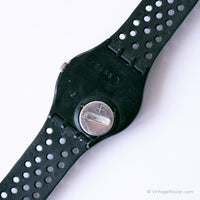 1991 Nero GB722 Swatch reloj | Fecha de día suizo hecha Swatch reloj