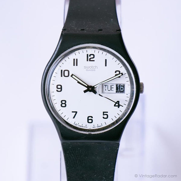 1999 Vintage Swatch GB743 Ancora una volta guarda | Data del giorno classico Swatch