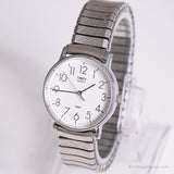 Vintage Silber-Ton Timex Quarz Uhr | Retro Minimalist Timex Uhr