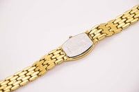 Ton du gold de cadran noir des années 1990 Seiko 4N00-6431 RO montre pour femme