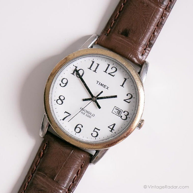 Two-tone Classic Timex Indiglo Watch | Vintage Timex Quartz  display picture 1