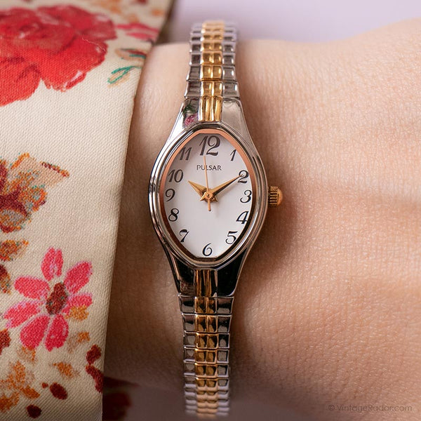 Vintage ▾ Pulsar 1N01-X203 orologio | Orologio ovale bicolore per le donne