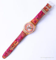 2000 Swatch GP115 LOVE LAYERS Watch | Orange Sun Swatch Gent Vintage