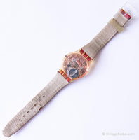 2000 Swatch GP115 Liebesschichten Uhr | Orangefarbene Sonne Swatch Gent Vintage