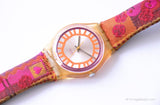 2000 Swatch GP115 Liebesschichten Uhr | Orangefarbene Sonne Swatch Gent Vintage