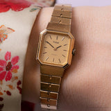 Antiguo Pulsar Y580-5269 R0 reloj | Damas tono de oro rectangular reloj