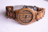 Bewell Wooden reloj para hombres | Cuarzo analógico de madera natural reloj