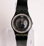 1998 swatch GB193 Transparent Circle Full Black Watch Swiss Made
