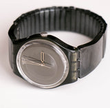 1998 swatch GB193 Transparent Circle Full Black Watch Swiss Made