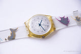 1993 Vintage Swatch GK178 Ciel reloj | Plateado Swatch Caballero reloj