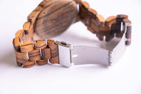 En bois bewell montre Pour les hommes | Quartz analogique en bois naturel montre