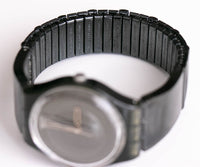 1998 swatch GB193 Cercle transparent plein noir montre Fait en Suisse