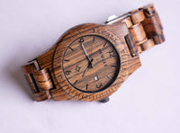 Bewell Wooden Watch for Men | Orologio al quarzo analogico in legno naturale