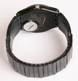 1998 swatch GB193 Círculo transparente completo Negro reloj Hecho en Suiza