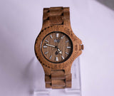 Cuarzo de madera de Wood reloj para hombres | Reloj de pulsera de madera marrón
