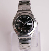 2006 swatch Ironía YGS737 Característica de acero reloj | Dial negro suizo reloj