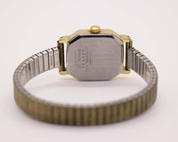 Small Gold Tone des années 1980 Seiko E029-5050 RO montre pour femme