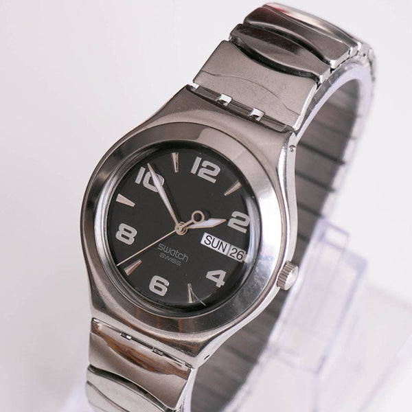 2006 swatch سخرية ygs737 ميزة الفولاذ ساعة | ساعة الاتصال السويسرية السوداء