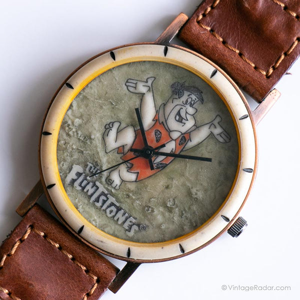 Seltene Feuersteinsteine Uhr von Fossil | Vintage -Sammler -Armbanduhr