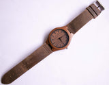 Madera minimalista reloj para hombres | Reloj de pulsera analógica de cuarzo de 44 mm