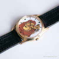 Vintage Simba et Mufasa Wristwatch | Le roi du lion-ton d'or montre
