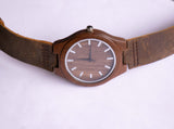 Madera minimalista reloj para hombres | Reloj de pulsera analógica de cuarzo de 44 mm