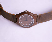 Minimalist Wooden Watch for Men | 44 mm Quartz Analog Wristwatch