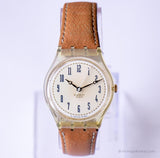 1994 Swatch GK196 Haselnuss reloj | Retro Brown 90s Swatch Caballero reloj