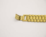 1993 tono de oro de lujo Bulova Cuarzo de la ventana de fecha 97C10 reloj