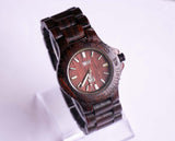 Cuarzo de madera roja de Wood reloj | Reloj de pulsera de madera de 40 mm para hombres