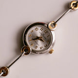 Vintage rund Silber-Ton Anne Klein Uhr für Frauen mit schlankem Armband