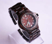 Cuarzo de madera roja de Wood reloj | Reloj de pulsera de madera de 40 mm para hombres