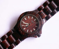 Wowood Red Wood Quartz Watch | 40 ملم ساعة معصم خشبية الرجال