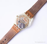 1994 Swatch GK196 Haselnuss reloj | Retro Brown 90s Swatch Caballero reloj