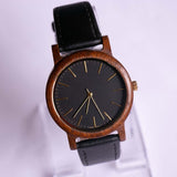 Minimalist Black Wooden Watch | 37mm Watch for Men or Women