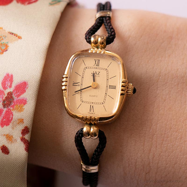 Vintage Jaz Kleid Uhr für Damen | Goldton französische Armbanduhr