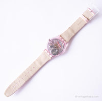 1999 Swatch Gp111 muus muus montre | Vintage rose rare Swatch montre