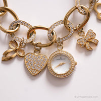 Ancien Anne Klein Bracelet montre | Concepteur de tons d'or montre