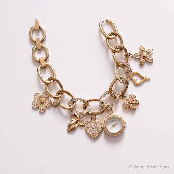 Anne Klein Women's Charm Bracelet Watch 18mm 1667806 | Goldtone Band |  Jewelry & Watches | Shop The Exchange