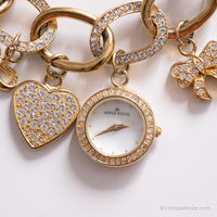 Jahrgang Anne Klein Armband Uhr | Goldton-Designer Uhr