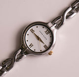 Minimalistischer Silber-Ton Anne Klein Quarz Uhr Für Frauen Vintage