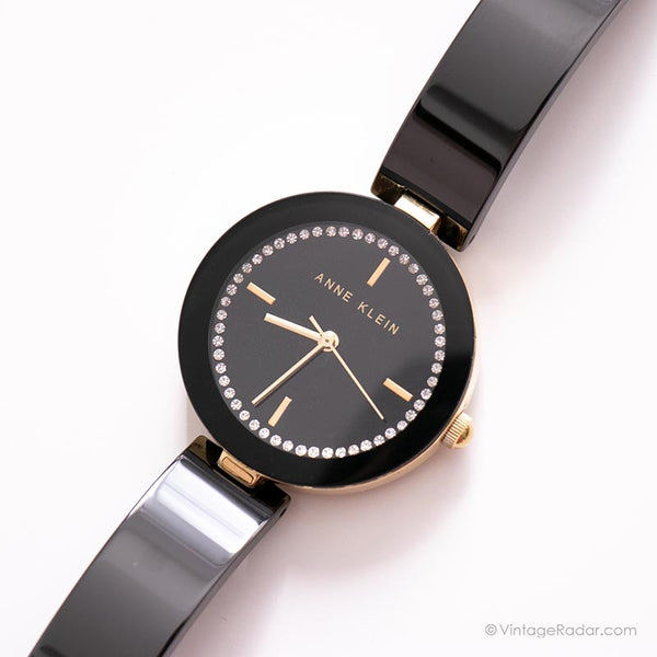 Vintage Black and Gold Designer Watch | Anne Klein Watch for Women