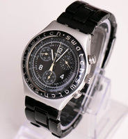 Dial negro swatch Ironía Chronograph YCS1000 Alta cola reloj