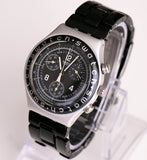 Black Dial Swatch Irony Chronograph YCS1000 High Tail Watch