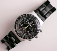 Black Dial Swatch Irony Chronograph YCS1000 High Tail Watch