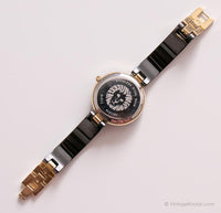 Diseñador vintage negro y dorado reloj | Anne Klein reloj para mujeres