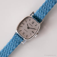 Ador rectangulaire vintage montre Pour elle | Sangle bleue allemand montre